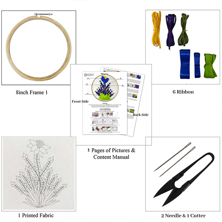 Native Flower Design beginners embroidery kit 