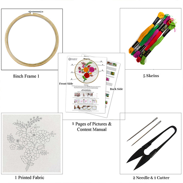 Branch of flower beginners embroidery kit