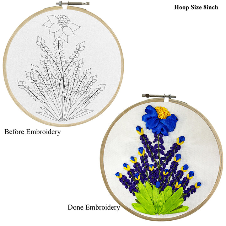 Native Flower Design hand embroidery practice kit  