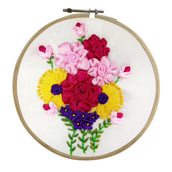 flower bouquet design embroidery kit 