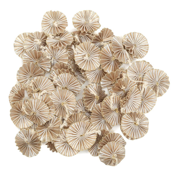 Gota Flower Ethnic Appliques Patches For Dresses, Headpieces, Decoration & Accessories (Rose Gold Color,100 Pieces)