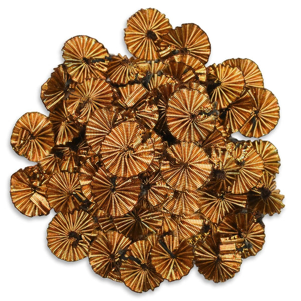 Gota Flower Ethnic Appliques Patches For Dresses, Headpieces, Decoration & Accessories (Antique Gold Color,100 Pieces)
