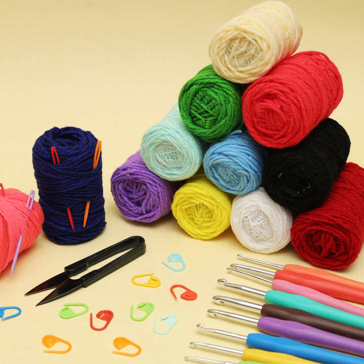 Complete Crochet Kit for Beginners – DIY Crochet Kit with Wool & Tools ...
