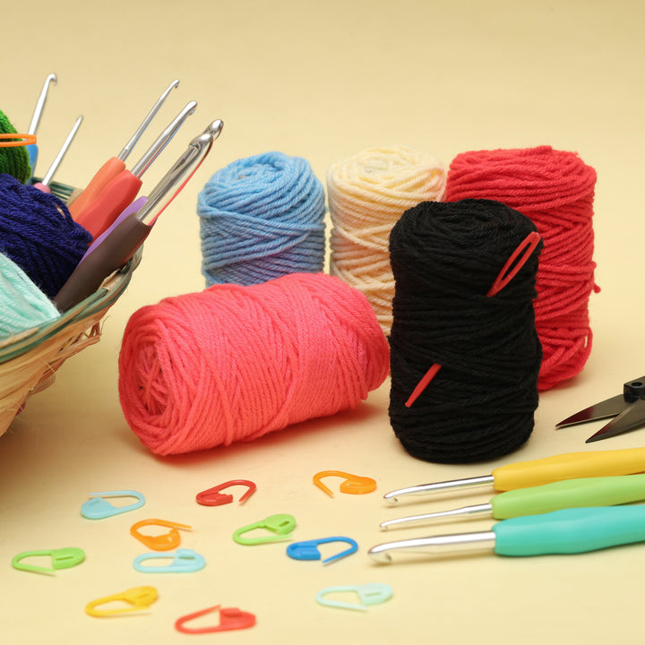 Complete Crochet Kit for Beginners – DIY Crochet Kit with Wool & Tools ...