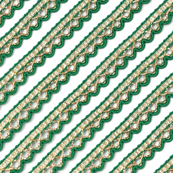 Shimmering  Zardosi Laces and Borders Material for Saree Border, Suit, Kurta, Dupatta, Blouse, Gown & Lehenga (18 Meters, 9 MM Wide)