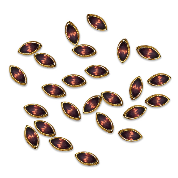 25 Pieces, Plum Opal Color Marquise Shape Kundan Stones