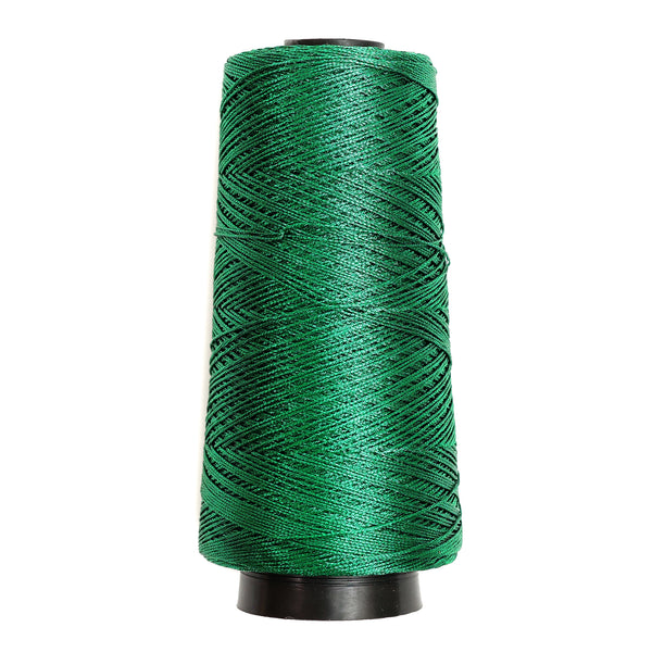 Metallic Embroidery Zari Thread, Safe to use in Machine & do Hand Embroidery, 300 Yard/Roll, 1 Roll, Emerald Green Color
