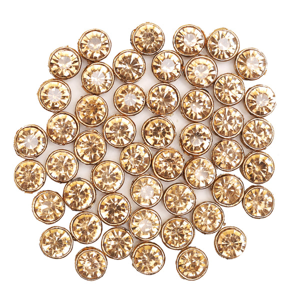 EMBKS5420 (9MM Light Colorado Topaz Color Round Shape Kundan Stones)