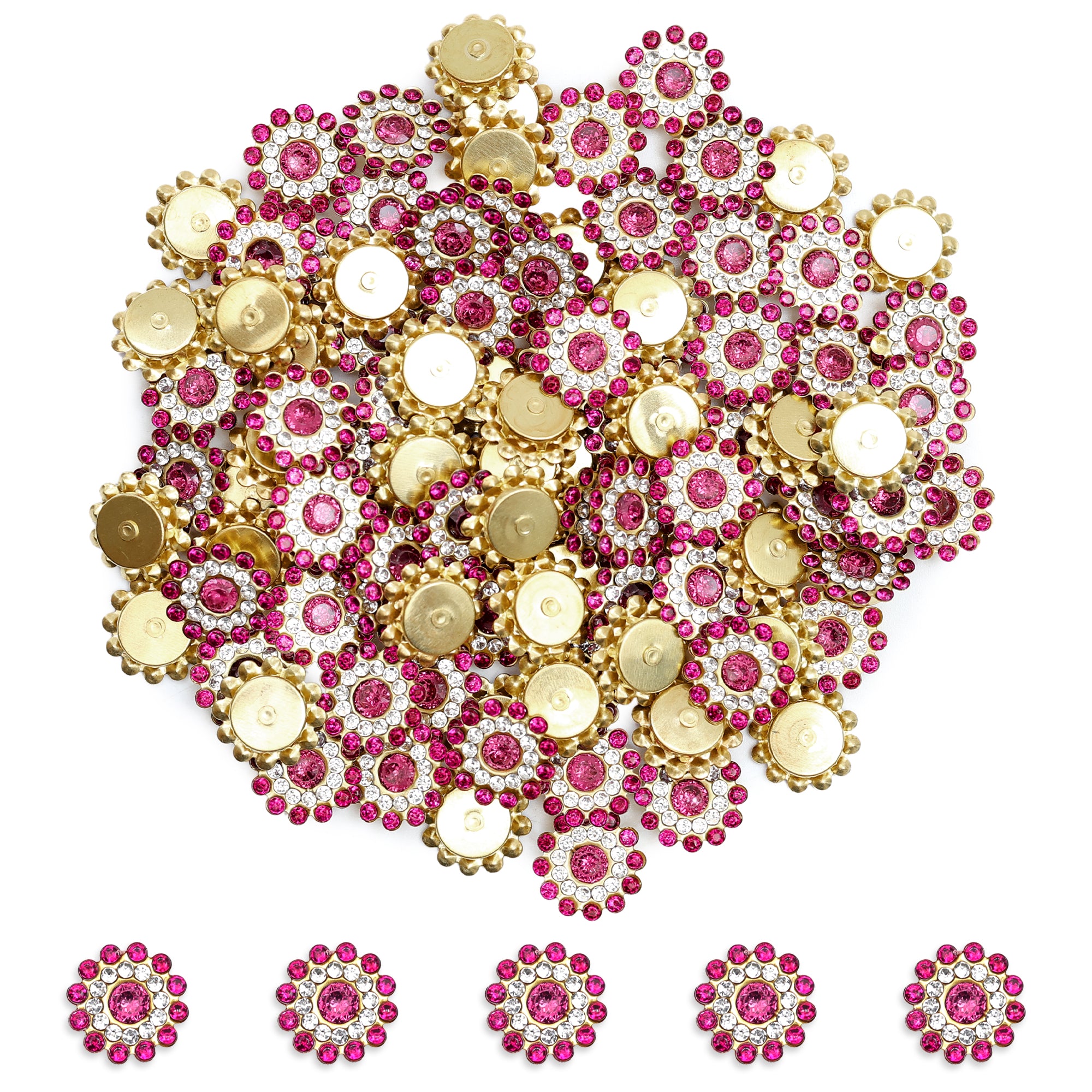 Buy 14 MM Purple crystal flower Rhinestoness online at wholesale prices ...