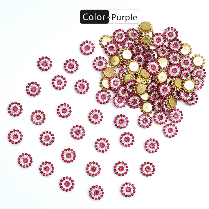 Buy 14 MM Purple crystal flower Rhinestoness online at wholesale prices ...