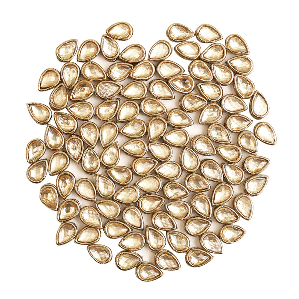 EMBKS5353 (5x8MM Gold Color Tear Drop Shape Kundan Stones)