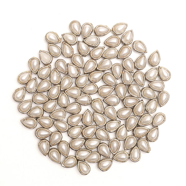 EMBKS5427 (5x7MM Cream Color Tear Drop Shape Kundan Stones)