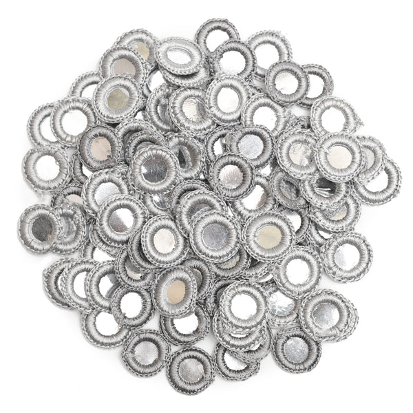 100 Pieces, Light Grey Color Crochet Thread Rings