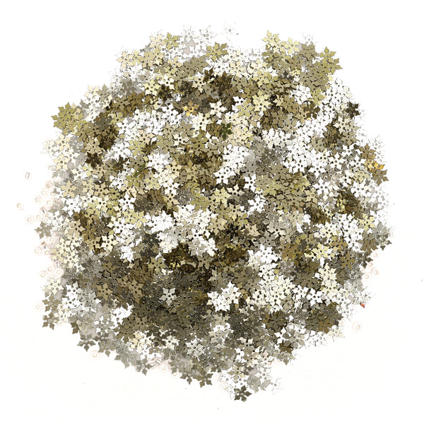 50 Grams, 8MM Flower Sequins in Gold Color