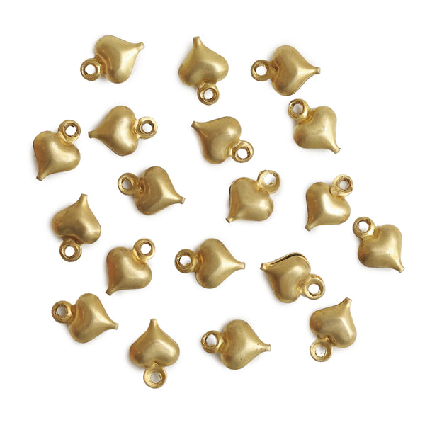 Heart Shape Metal Charms - 20 Pieces (Size: -6X8 MM)