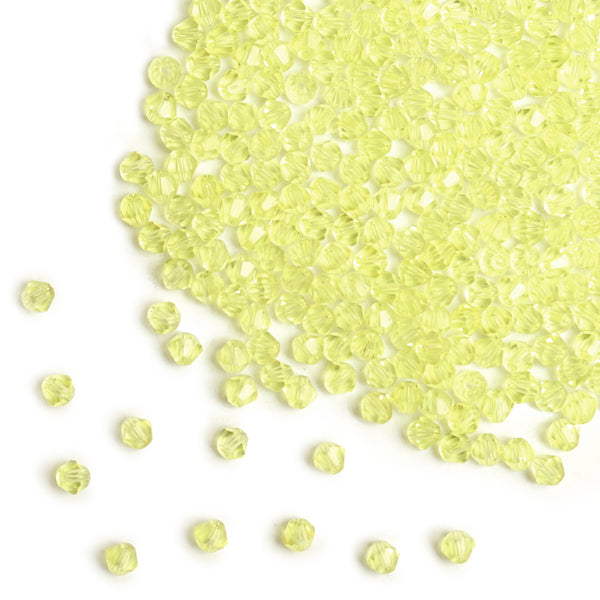 EMB888 -4*4MM Faceted Lemon Zest Bicone Crystals