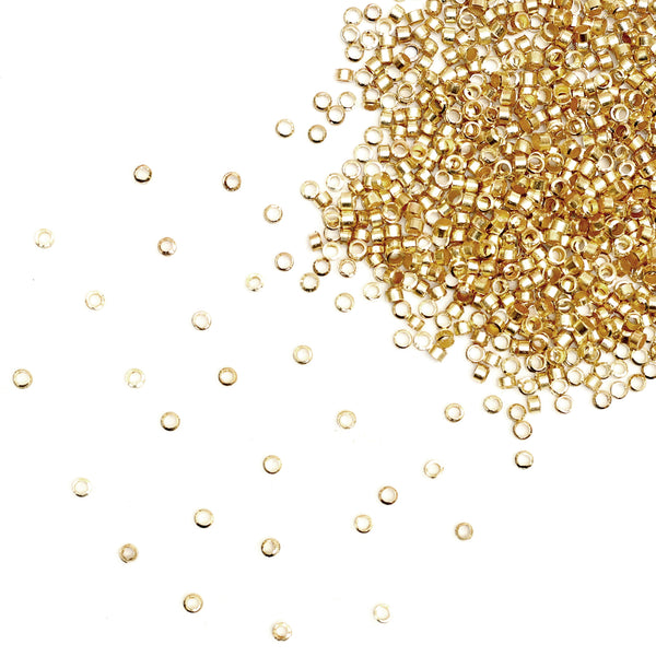 Crimp Tube Beads Gold Color - 720 Pieces (Size:-1X2 MM )