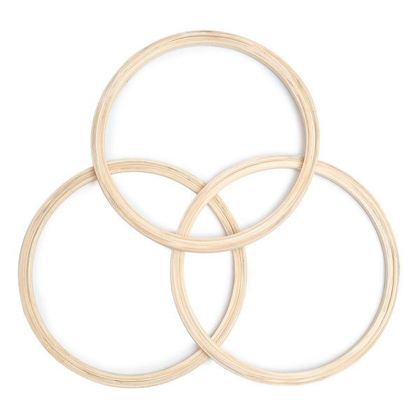 Round Wooden Hoops Without Screws For Cross Sttiching & Embroidery. (3 Pieces Set)