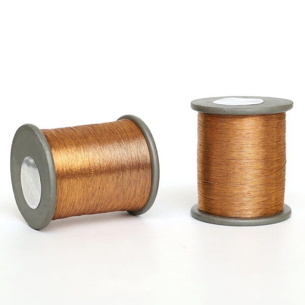 0.1MM Zari Thread in Copper Orange Color (EMBZT05711)-2 Roll
