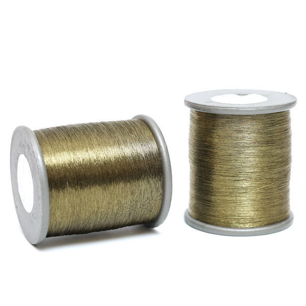 0.1MM Zari Thread in Antique Gold Color (EMBZT05708)-10 Roll