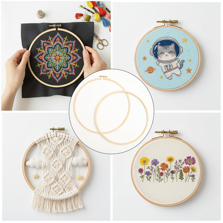 Buy 10 Inch Round Wooden Embroidery Hoop online at best prices ...