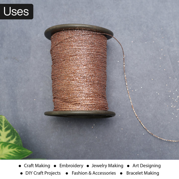 1mm Rose Gold Glitter Embroidery Thread – 100m Craft & Jewellery Dori ...