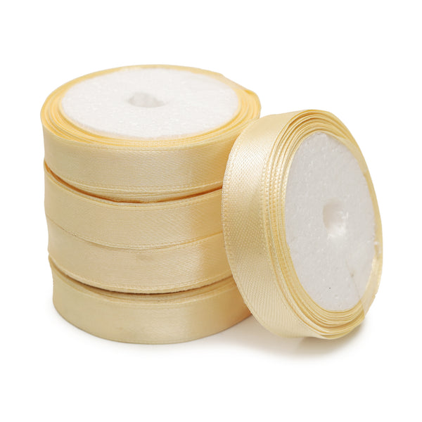 Beige Color Satin Ribbon- 5 Roll