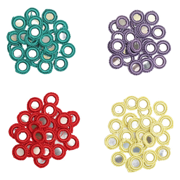Crochet Thread Rings Combo Pack-25 Pieces Per Colour-Total -100 Pieces