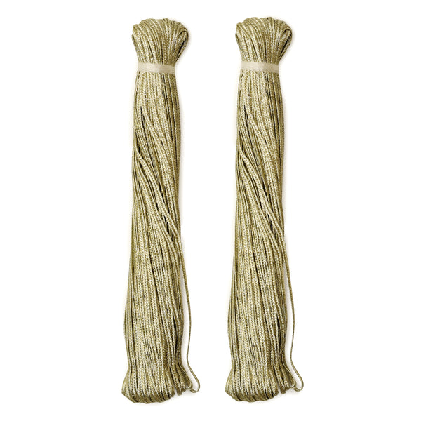 EMBBT5151 (3MM Pale Gold Color Flat Metallic Soutache Braided Cord)