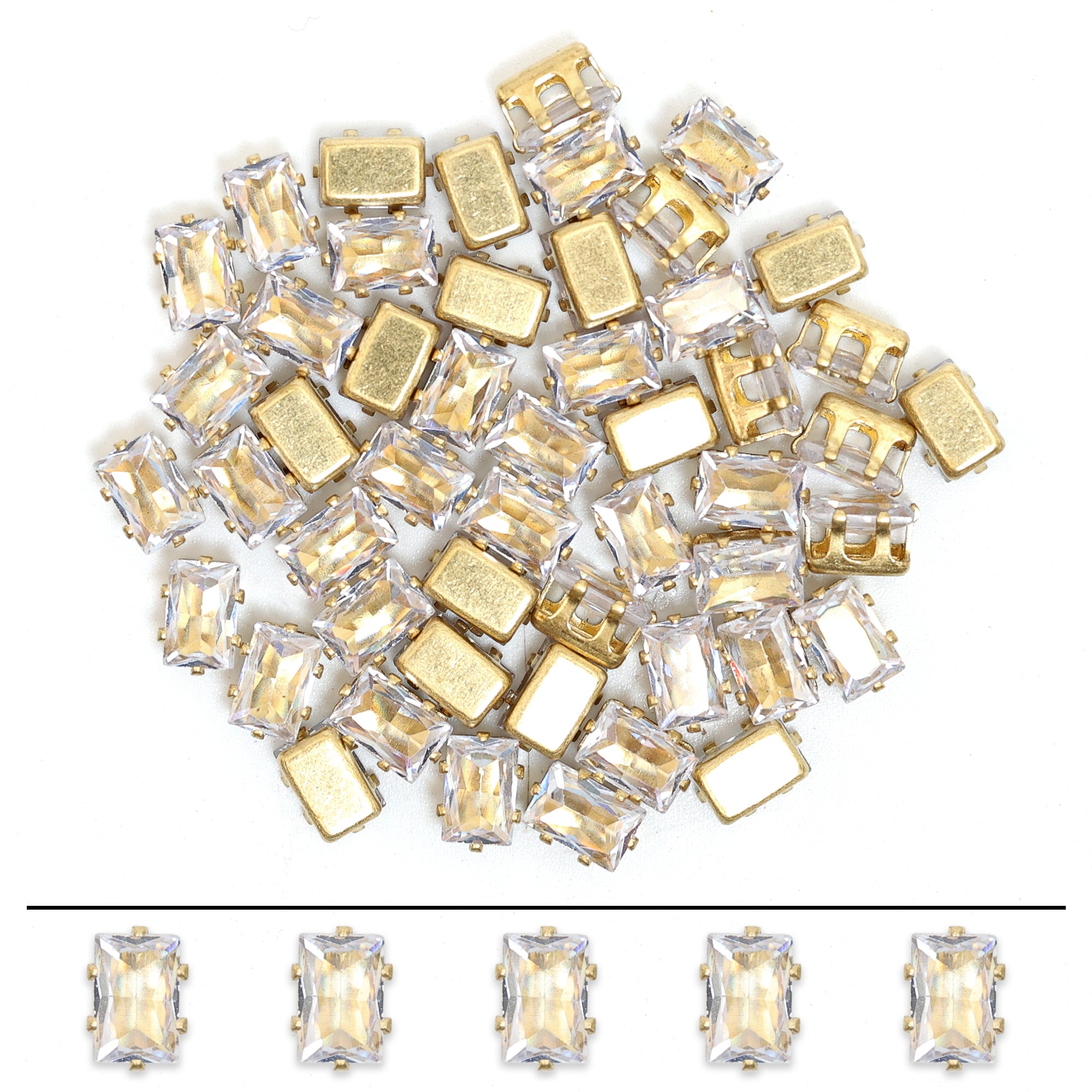 Rectangular Rhinestones In Crown Prong Settings, Buy Online ...