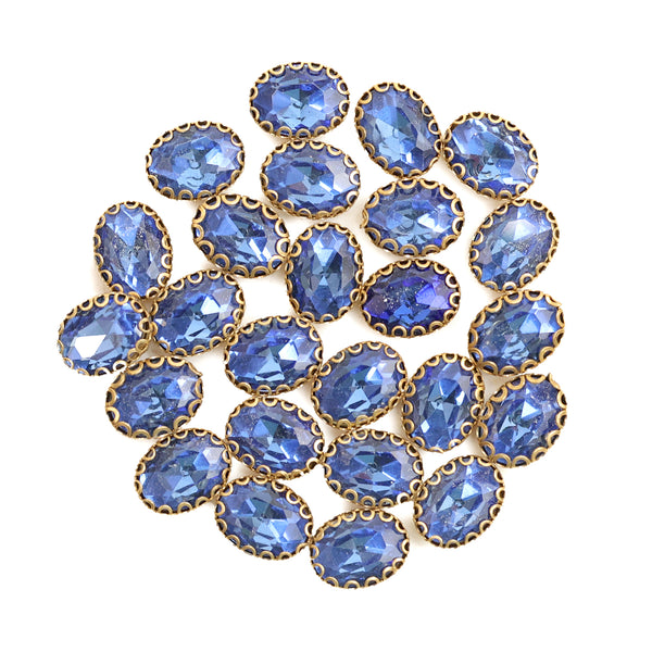 25 Pieces,Light Sapphire Blue Color Sew on Glass Crystal Stone