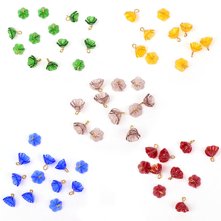 1: flower shape charms    2: flower shape dangles    3: flower shape beads
