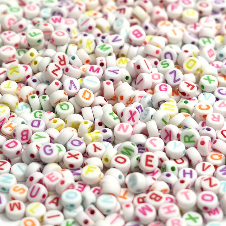 beads for jewellery making, beads, alphabet beads, letter beads, alphabet beads for jewellery making, letter beads for jewellery making, letter and white beads, letter moti, letter crystal beads, small letter beads, alphabet beads 7mm, alphabet bead, lett