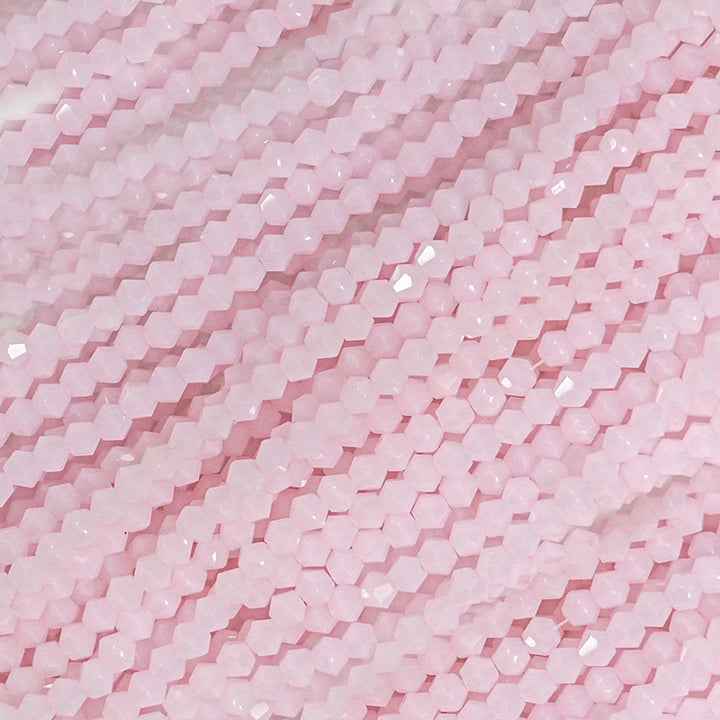 Light Pink Rondelle Faceted Glass Beads, 3MM Glass Beads for Jewelry Making, EmbroideryMaterial Faceted Beads, Glass Beads for Bracelet Making, Beading Supplies for Crafts, Faceted Rondelle Beads 3MM, Light Pink Beads for Jewelry, Craft Beads for DIY Proj