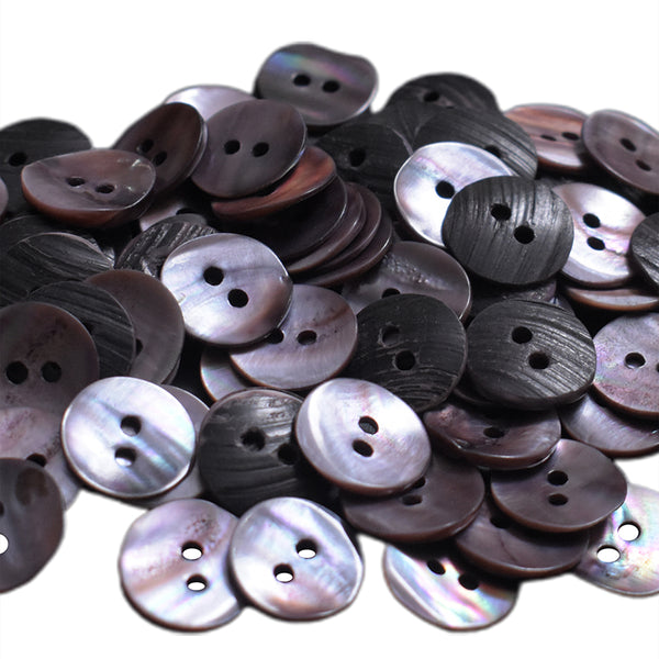 Greyish Purple Color Round Shape Double Hole MOP Button-72 Pieces