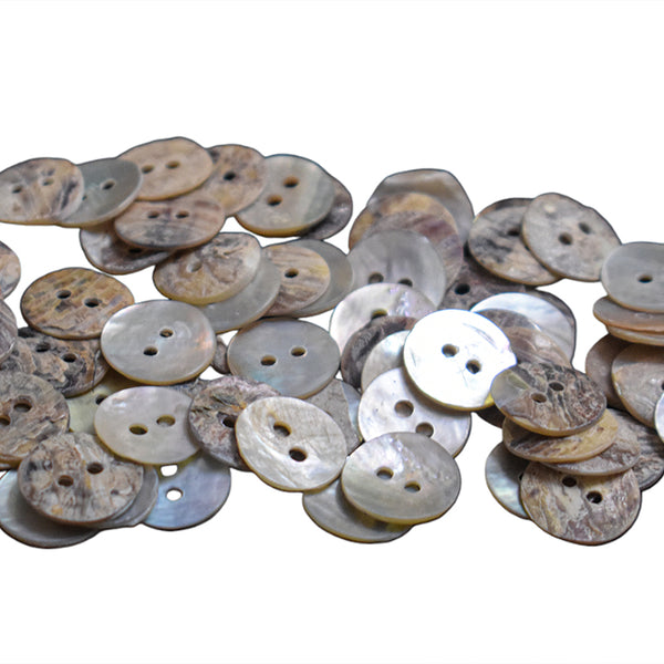 EMB1131 (Agoya 11-12MM Round Shape Shell Button)-72 Pieces