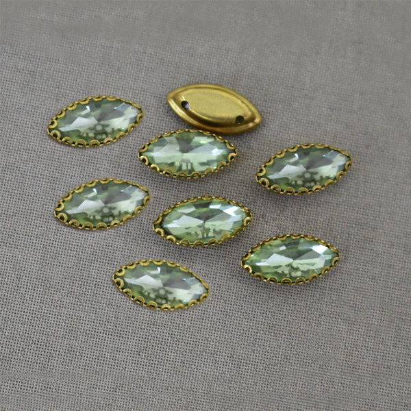  Pale Green Color Sew on Glass Crystal Stone