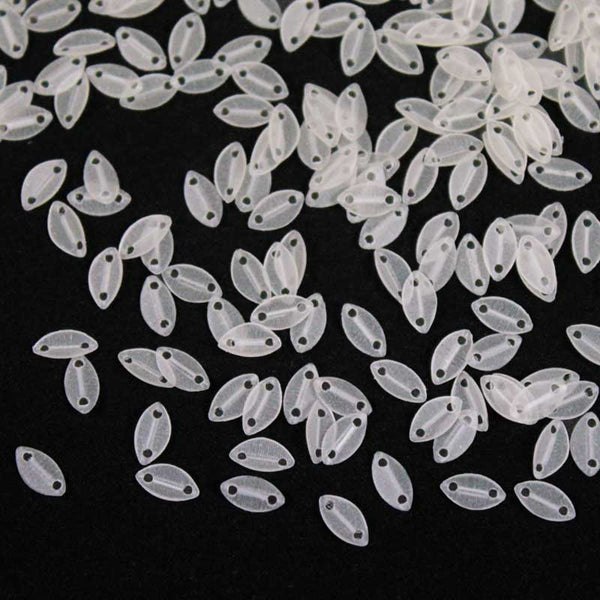 EMBSQ4955 (4x6MM Folded Leaf Shape Cream Color Transparent Sequins)
