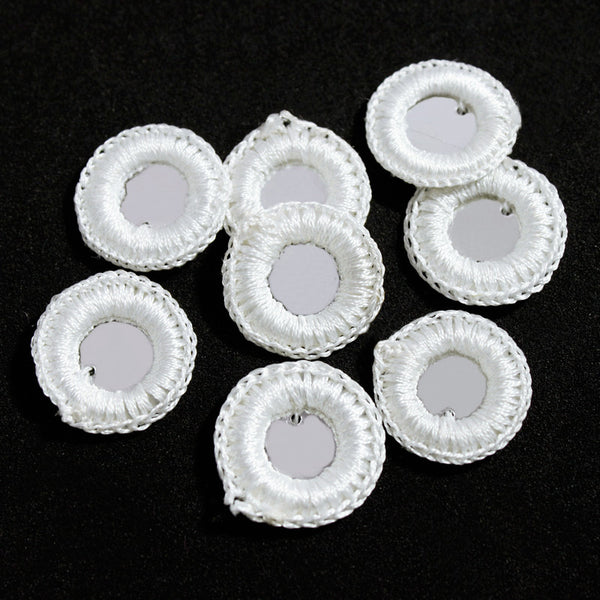 EMB1467 White Crochet Rings