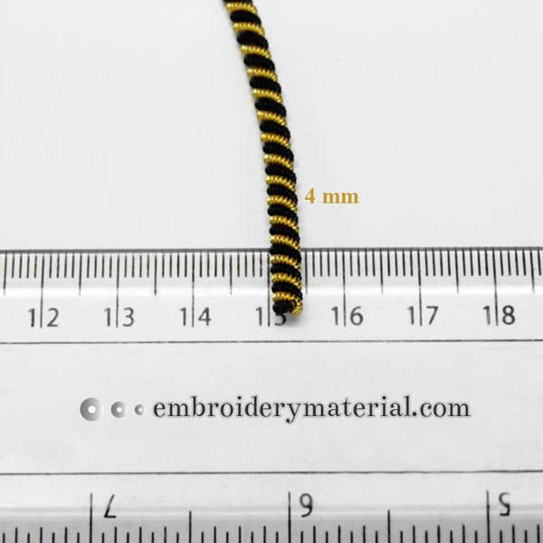 Double Twisted French wire in Black/Gold Colour