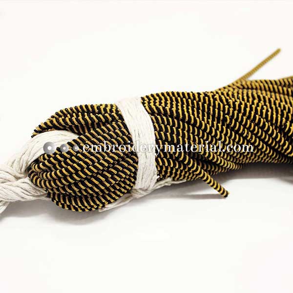 Double Twisted French wire in Black/Gold Colour