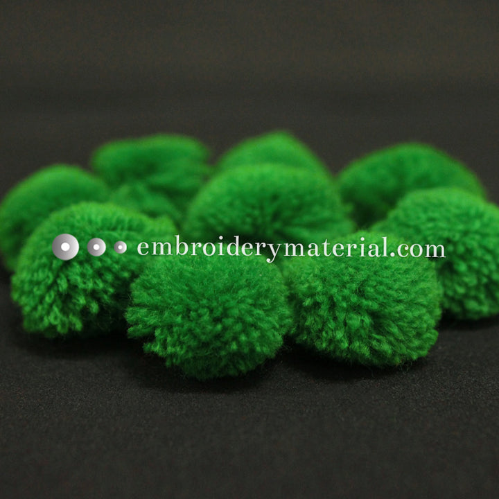 green color pom poms