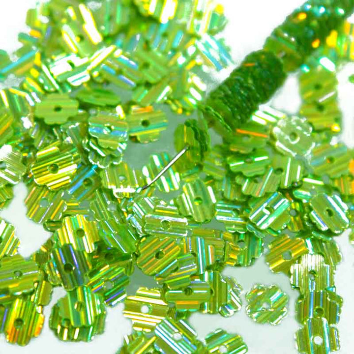 rainbow green sequins