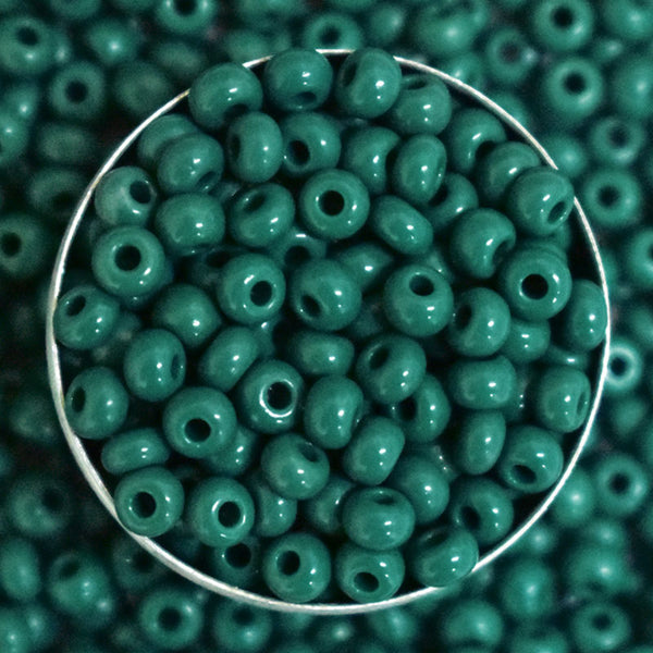 EMBSB5372 (4MM Preciosa Rocaille Seed Beads in Teal Green Color)