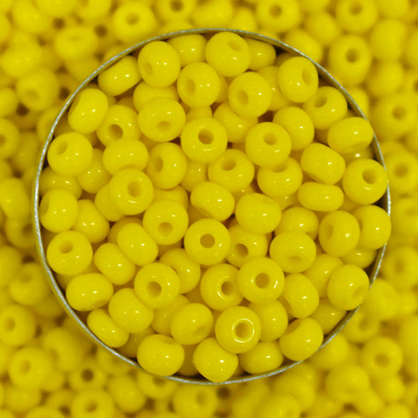 6/0 Preciosa Czech Beads in Lemon Yellow Color