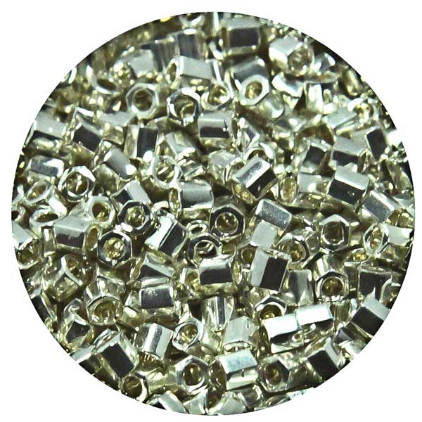 Miyuki Platinum Silver  2Cut Beads