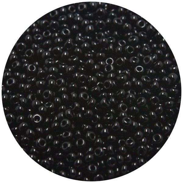 EMB553 (Preciosa Rocaille Seed Beads Black Color, 15/0 Moti/Spherical Beads)