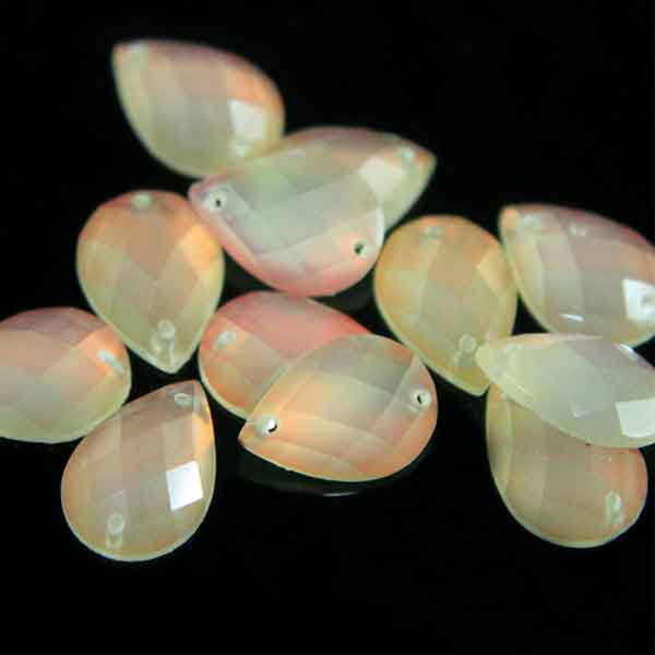 EMBAS4513 (10*13MM TEAR DROP SHAPE VANILLA COLOR ACRYLIC STONE)