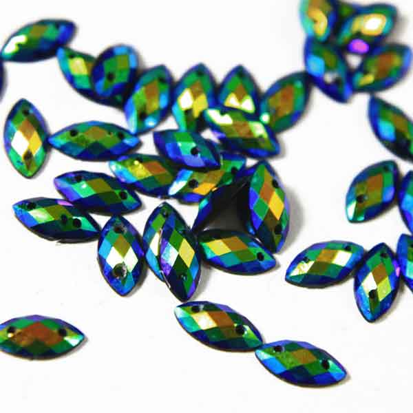 EMBAS4517 (4*8MM BOAT SHAPE PEACOCK COLOR ACRYLIC STONE)