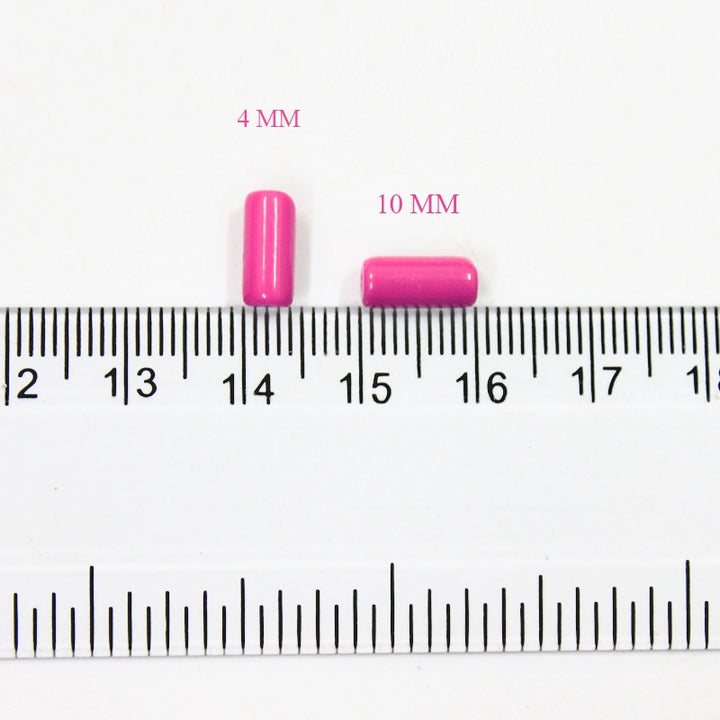 Pink Color Tube Shape Ceramic Beads